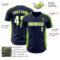 Custom Navy White-Neon Green Classic Color Block Side Panel Stripe Authentic Baseball Jersey
