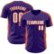 Custom Purple White-Orange Classic Color Block Side Panel Stripe Authentic Baseball Jersey