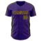 Custom Purple Black-Gold Classic Color Block Side Panel Stripe Authentic Baseball Jersey