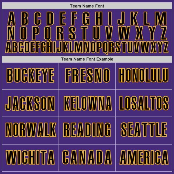 Custom Purple Black-Gold Classic Color Block Side Panel Stripe Authentic Baseball Jersey