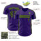 Custom Purple Black-Neon Green Classic Color Block Side Panel Stripe Authentic Baseball Jersey