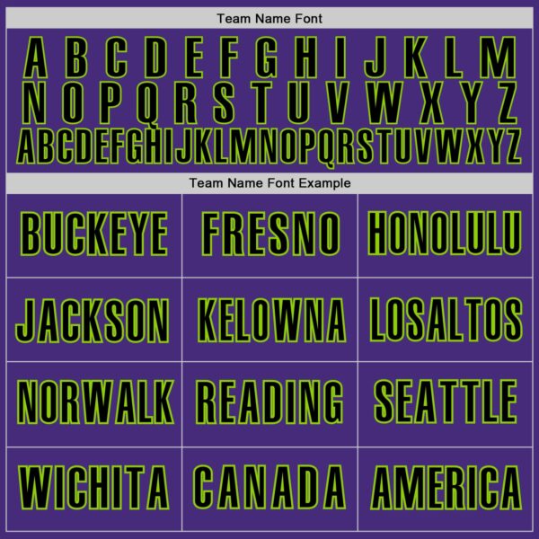 Custom Purple Black-Neon Green Classic Color Block Side Panel Stripe Authentic Baseball Jersey
