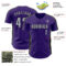 Custom Purple Gray-Black Classic Color Block Side Panel Stripe Authentic Baseball Jersey