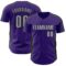 Custom Purple Gray-Black Classic Color Block Side Panel Stripe Authentic Baseball Jersey