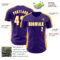 Custom Purple White-Gold Classic Color Block Side Panel Stripe Authentic Baseball Jersey