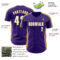 Custom Purple White-Old Gold Classic Color Block Side Panel Stripe Authentic Baseball Jersey