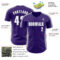 Custom Purple White-Gray Classic Color Block Side Panel Stripe Authentic Baseball Jersey