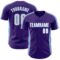 Custom Purple White-Light Blue Classic Color Block Side Panel Stripe Authentic Baseball Jersey