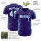 Custom Purple White-Teal Classic Color Block Side Panel Stripe Authentic Baseball Jersey