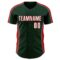 Custom Green White-Red Classic Color Block Side Panel Stripe Authentic Baseball Jersey