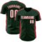 Custom Green White-Red Classic Color Block Side Panel Stripe Authentic Baseball Jersey