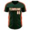 Custom Green White-Orange Classic Color Block Side Panel Stripe Authentic Baseball Jersey