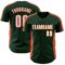 Custom Green White-Orange Classic Color Block Side Panel Stripe Authentic Baseball Jersey