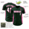 Custom Green White-Pink Classic Color Block Side Panel Stripe Authentic Baseball Jersey