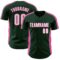 Custom Green White-Pink Classic Color Block Side Panel Stripe Authentic Baseball Jersey