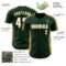 Custom Green White-Old Gold Classic Color Block Side Panel Stripe Authentic Baseball Jersey
