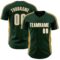 Custom Green White-Old Gold Classic Color Block Side Panel Stripe Authentic Baseball Jersey