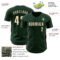 Custom Green Cream-Black Classic Color Block Side Panel Stripe Authentic Baseball Jersey