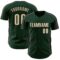 Custom Green Cream-Black Classic Color Block Side Panel Stripe Authentic Baseball Jersey