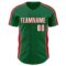 Custom Kelly Green White-Red Classic Color Block Side Panel Stripe Authentic Baseball Jersey