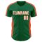 Custom Kelly Green White-Orange Classic Color Block Side Panel Stripe Authentic Baseball Jersey