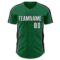 Custom Kelly Green White-Black Classic Color Block Side Panel Stripe Authentic Baseball Jersey