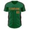 Custom Kelly Green Old Gold-Black Classic Color Block Side Panel Stripe Authentic Baseball Jersey