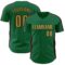 Custom Kelly Green Old Gold-Black Classic Color Block Side Panel Stripe Authentic Baseball Jersey