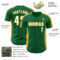 Custom Kelly Green White-Gold Classic Color Block Side Panel Stripe Authentic Baseball Jersey
