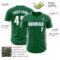 Custom Kelly Green White-Gray Classic Color Block Side Panel Stripe Authentic Baseball Jersey