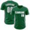 Custom Kelly Green White-Gray Classic Color Block Side Panel Stripe Authentic Baseball Jersey