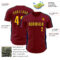 Custom Crimson Gold-Navy Classic Color Block Side Panel Stripe Authentic Baseball Jersey