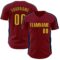 Custom Crimson Gold-Navy Classic Color Block Side Panel Stripe Authentic Baseball Jersey