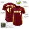 Custom Crimson White-Gold Classic Color Block Side Panel Stripe Authentic Baseball Jersey