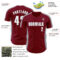Custom Crimson White-Gray Classic Color Block Side Panel Stripe Authentic Baseball Jersey