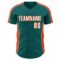 Custom Teal White-Orange Classic Color Block Side Panel Stripe Authentic Baseball Jersey