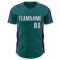 Custom Teal White-Navy Classic Color Block Side Panel Stripe Authentic Baseball Jersey