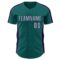 Custom Teal Gray-Navy Classic Color Block Side Panel Stripe Authentic Baseball Jersey