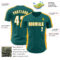 Custom Teal White-Gold Classic Color Block Side Panel Stripe Authentic Baseball Jersey