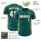 Custom Teal White-Old Gold Classic Color Block Side Panel Stripe Authentic Baseball Jersey