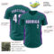 Custom Teal White-Purple Classic Color Block Side Panel Stripe Authentic Baseball Jersey