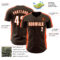 Custom Brown White-Orange Classic Color Block Side Panel Stripe Authentic Baseball Jersey