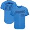 Custom Powder Blue Powder Blue-Navy Authentic Baseball Jersey