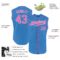 Custom Powder Blue Pink-White Authentic Sleeveless Baseball Jersey