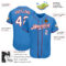 Custom Powder Blue White-Red Authentic Baseball Jersey