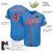Custom Powder Blue Red-White Authentic Baseball Jersey