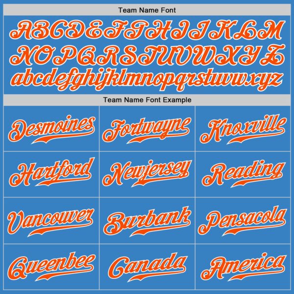 Custom Powder Blue Orange-White Authentic Baseball Jersey