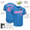Custom Powder Blue Pink-White Authentic Baseball Jersey