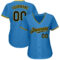 Custom Powder Blue Black-Gold Authentic Baseball Jersey