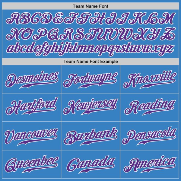 Custom Powder Blue Purple-White Authentic Baseball Jersey